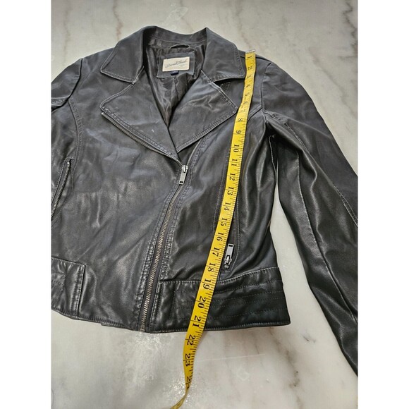 Women's Universal Thread Classic Moto Faux Leather Jacket Black Size S - Picture 6 of 13